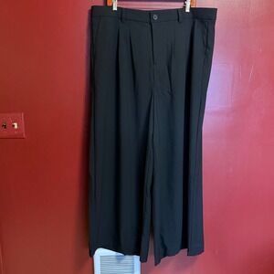 Torrid Wide Leg Pleated Trousers Size 18 High Rise Stretch Pants Black Classic